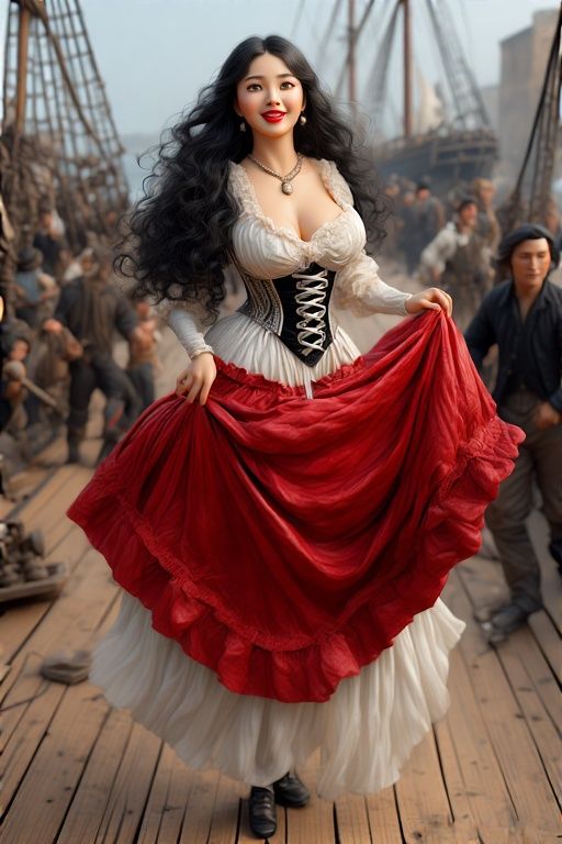 She is dancing a hornpipe,