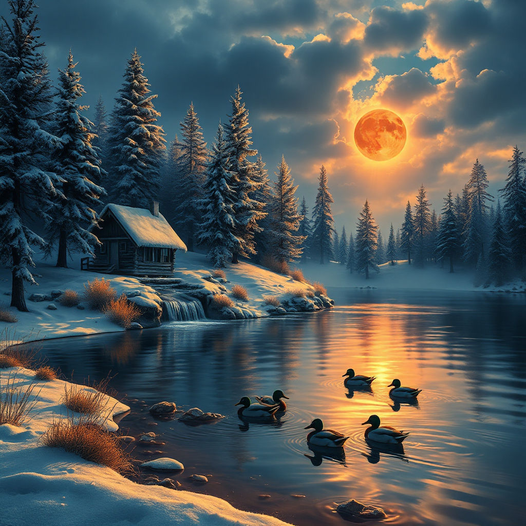 A Yellowstone Winter Rustic Cabin
