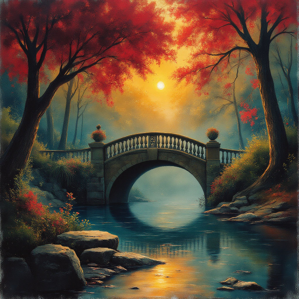 Mysterious Bridge in the Forest Series #9-2
