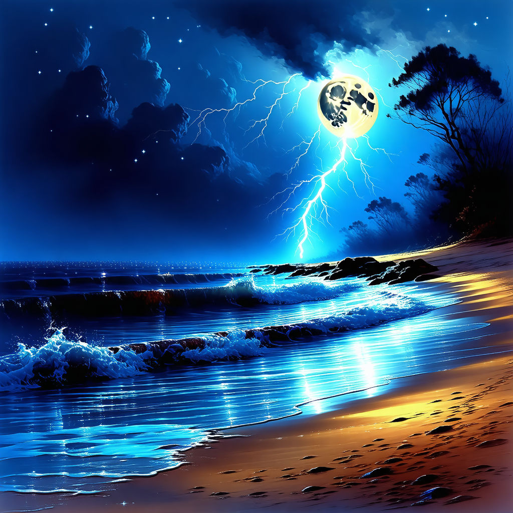 Lightnings strikes the Beach