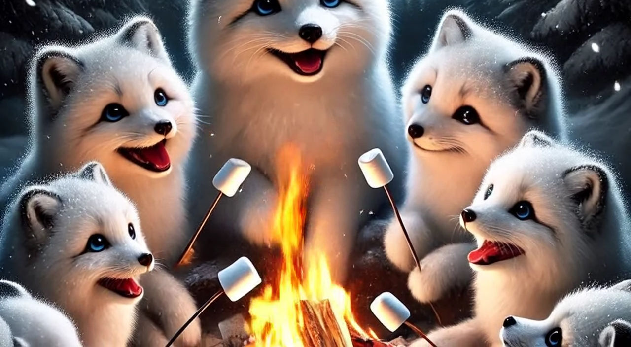 The Arctic Foxes are roasting marshmallows