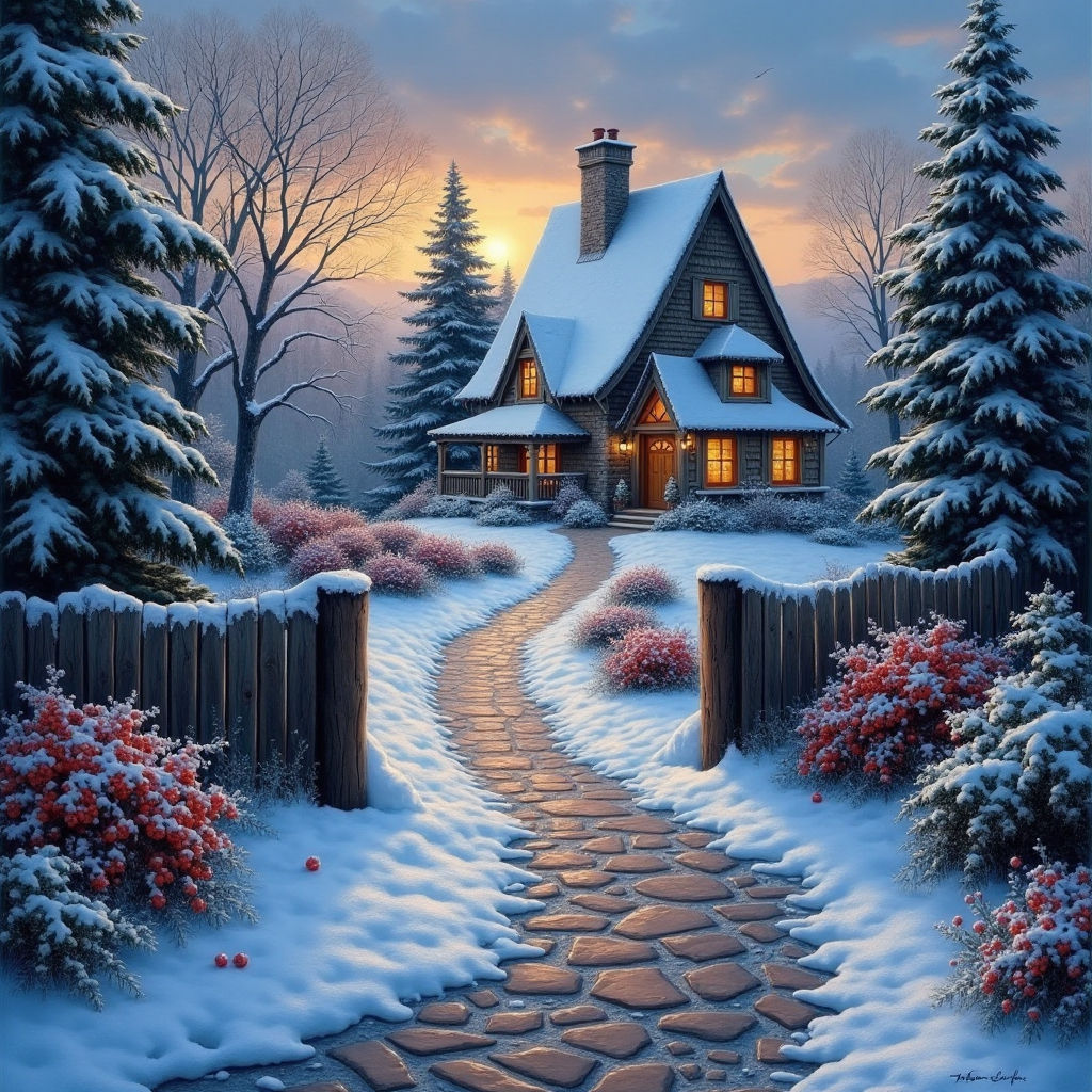 A stoney pathway covered in a light dusting of snow #2