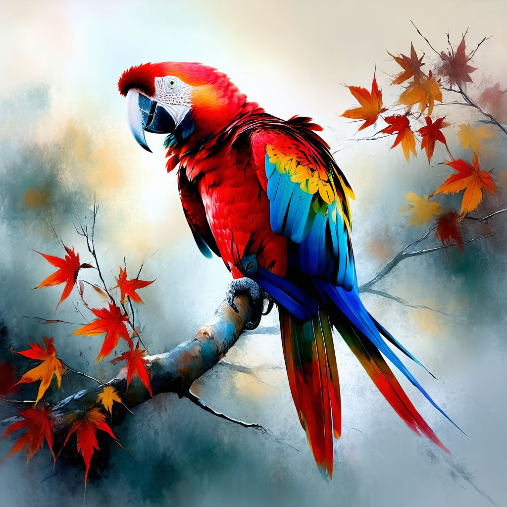 Macaw  - Animal Digital Paintings