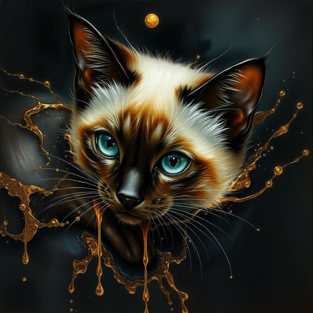 Golden Ink splash baby Siamese