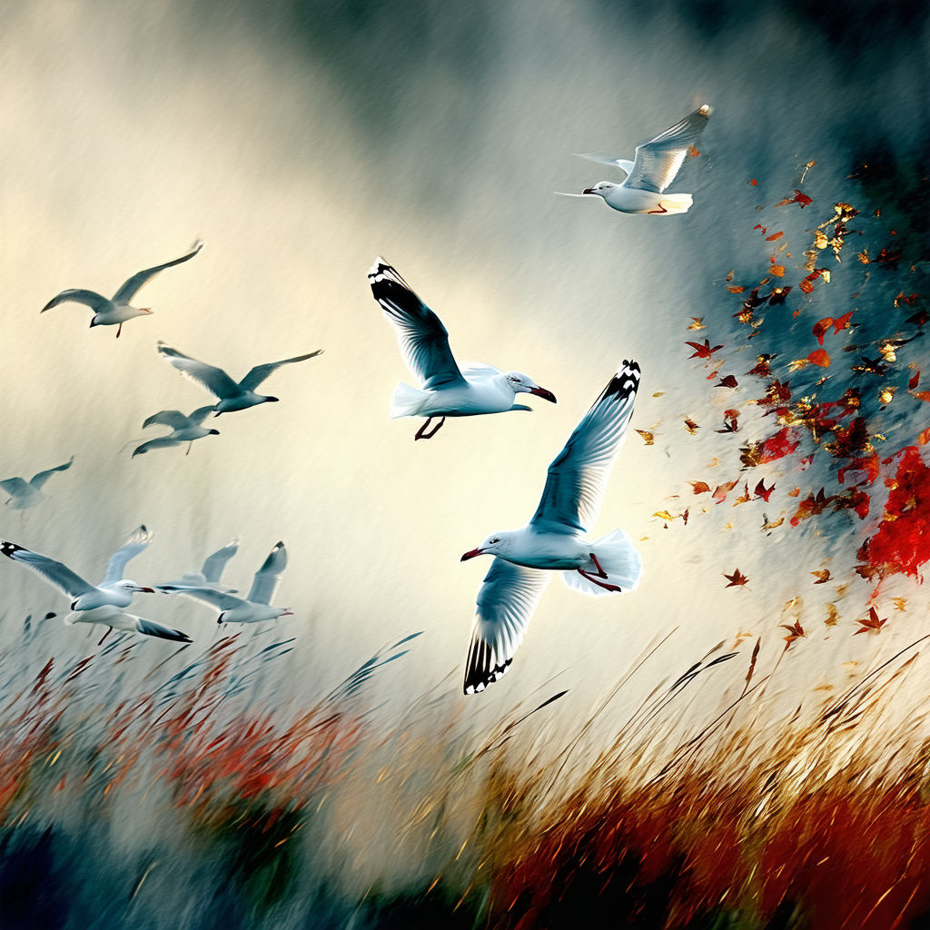 Seagulls - Animal Digital Paintings