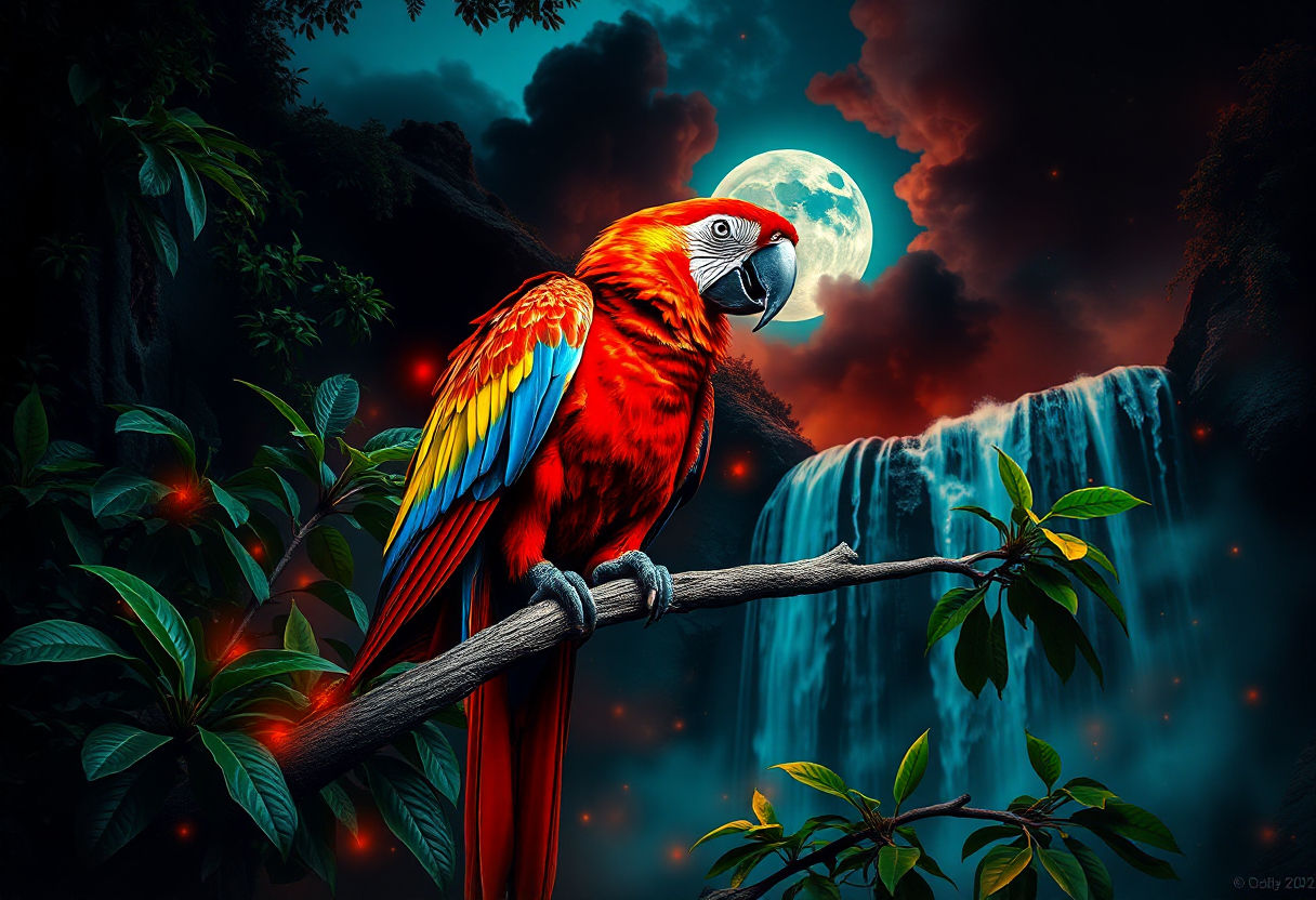 Macaw in Full Color waiting for a Mate !!