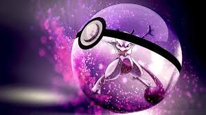 Pokemon Mewtwo with the spiritual realm background; glowing neon colors; water droplets; high-image; HD; 8k; fantastical; magical; glowing;...