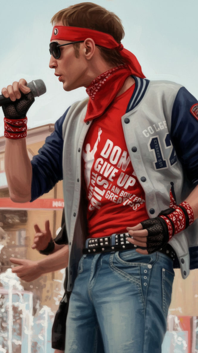 A neon-drenched cityscape at sunset, with a classic sports car driving on a highway towards a digital sun, vibrant pink and blue hues, 80s a...