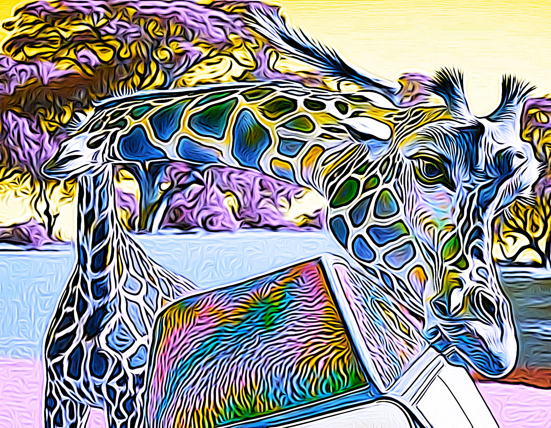 Psychedelic Indian god Ganesha
