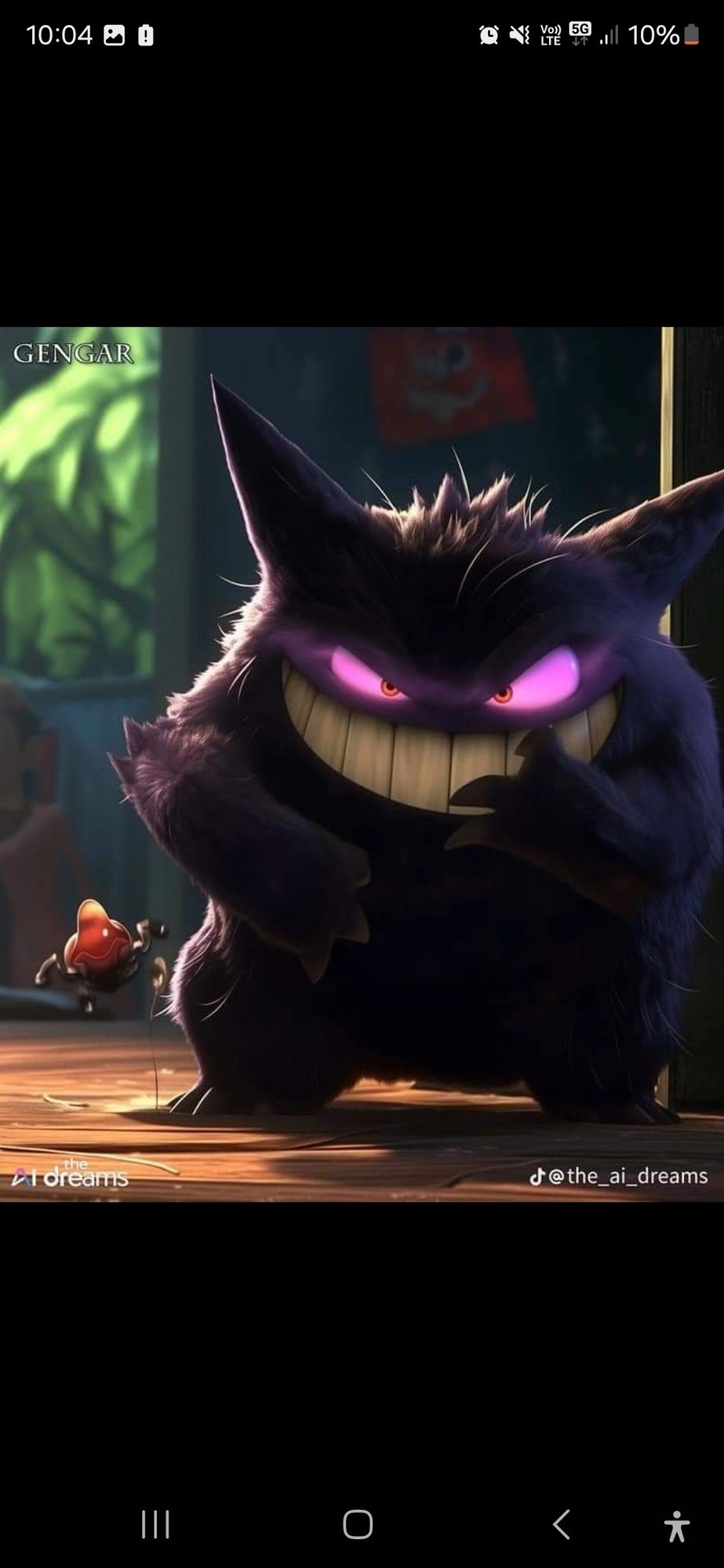 Gengar driving a sports car