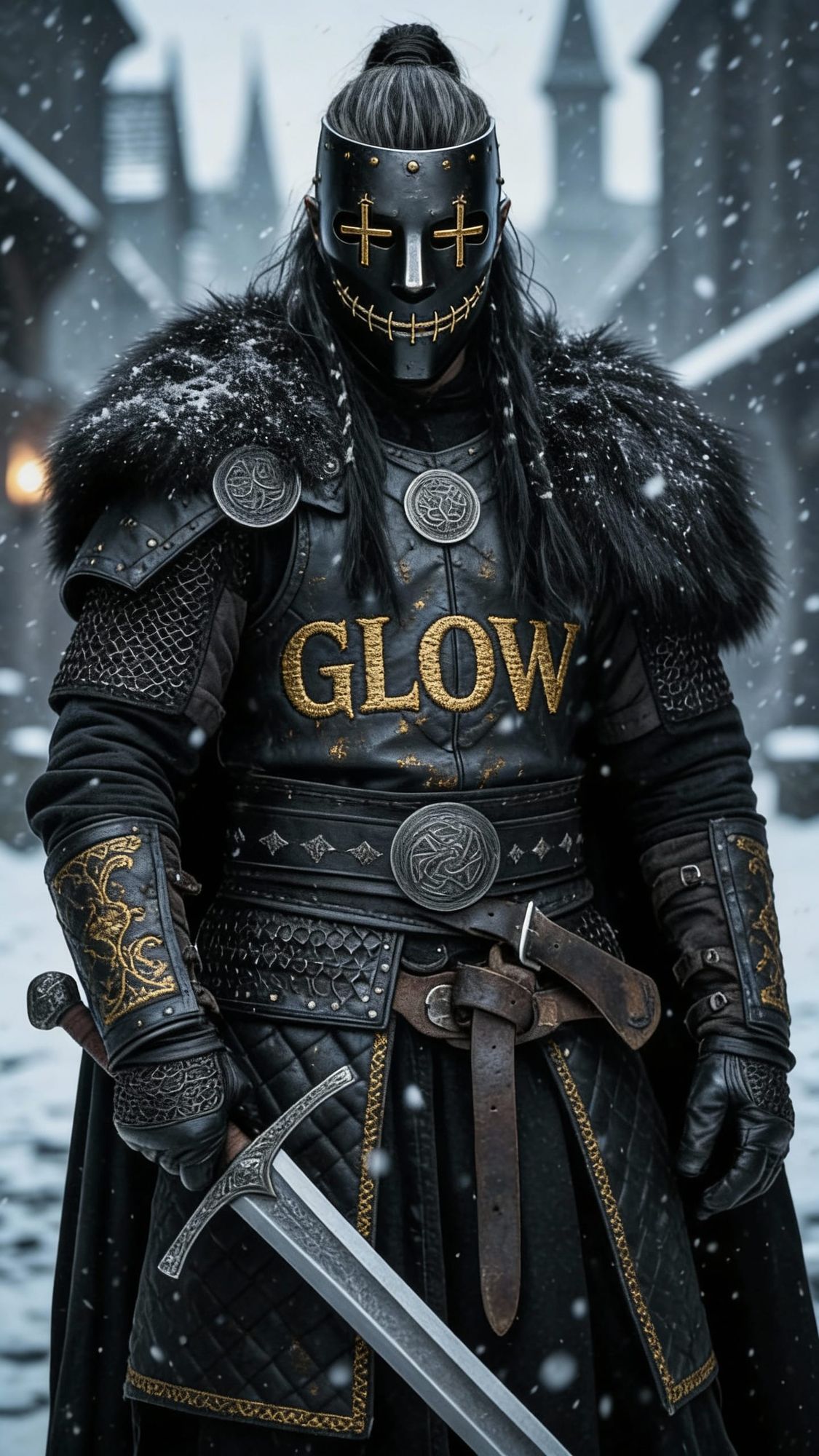 PROMPT (Image-to-Image – Character Reference + Scene Integration)

UTILISER L’IMAGE DE RÉFÉRENCE DU PERSONNAGE (guerrier masqué GLOW) :
Ce p... - Start Image 1