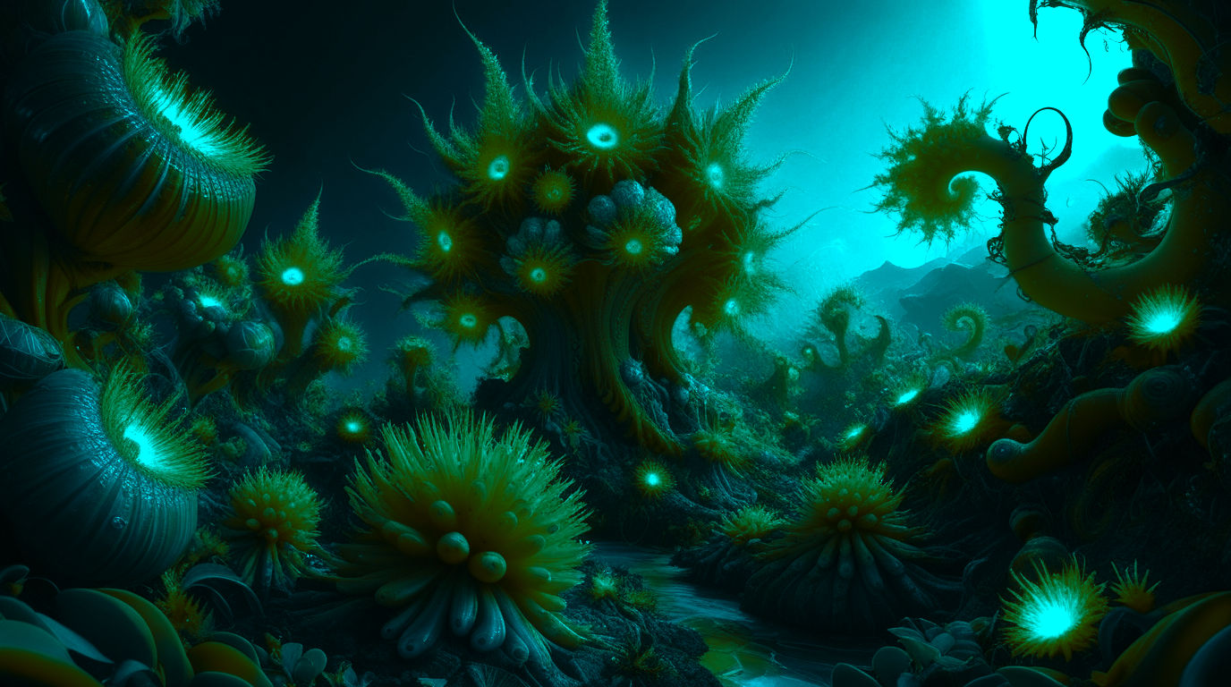 Exoplanet underwater coral
