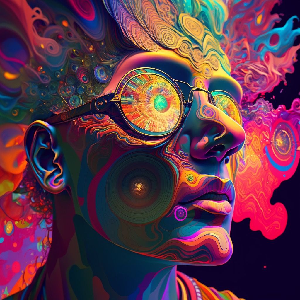 An psychedelic album cover for cats
