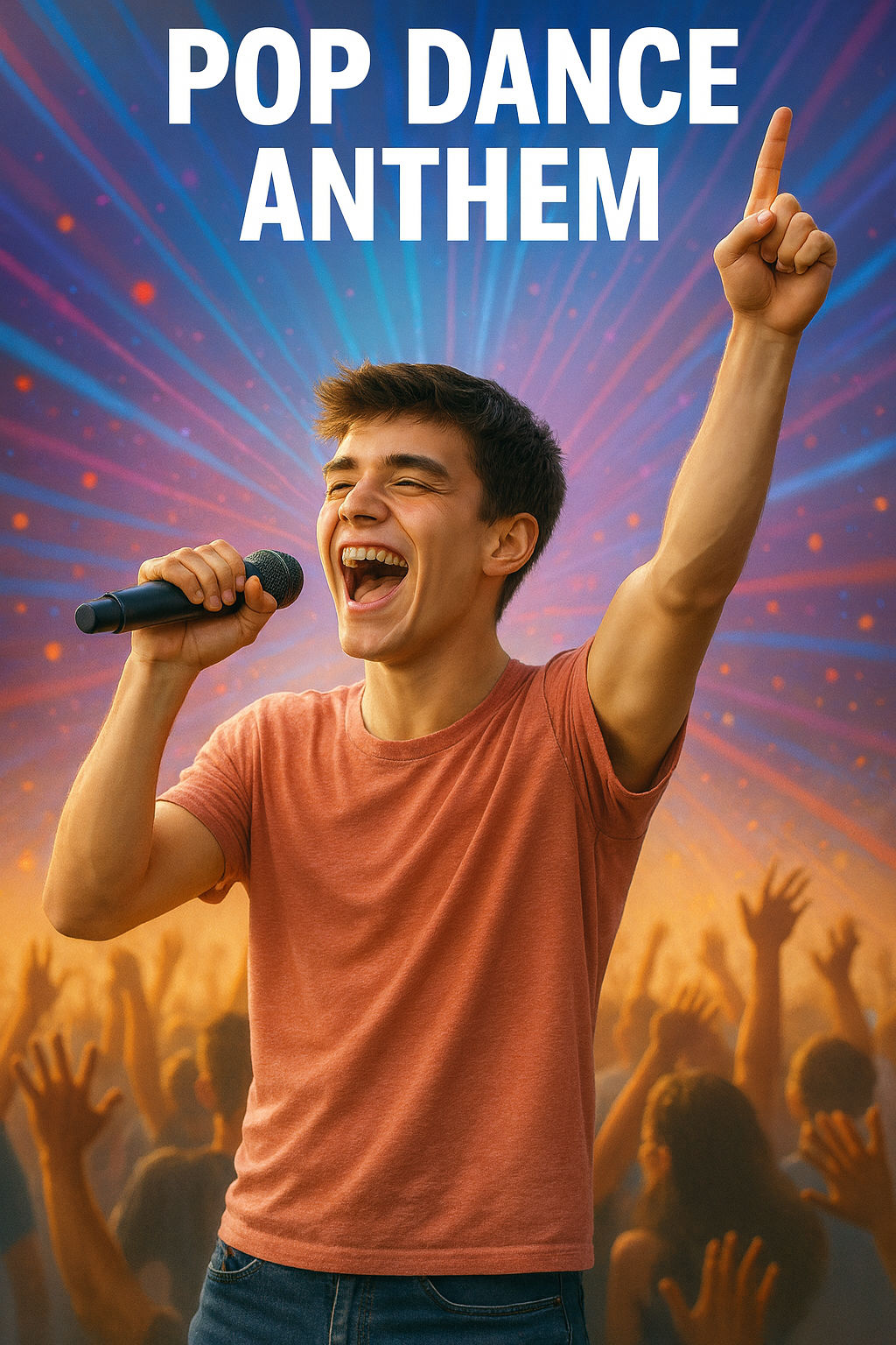 Show msical notes swirling around the singer