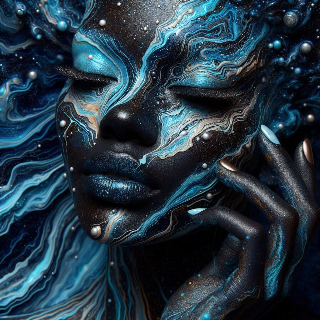 Melanin Inspired by Lapis Lazuli fluidity 
Chinue X
#tcxpi3000 