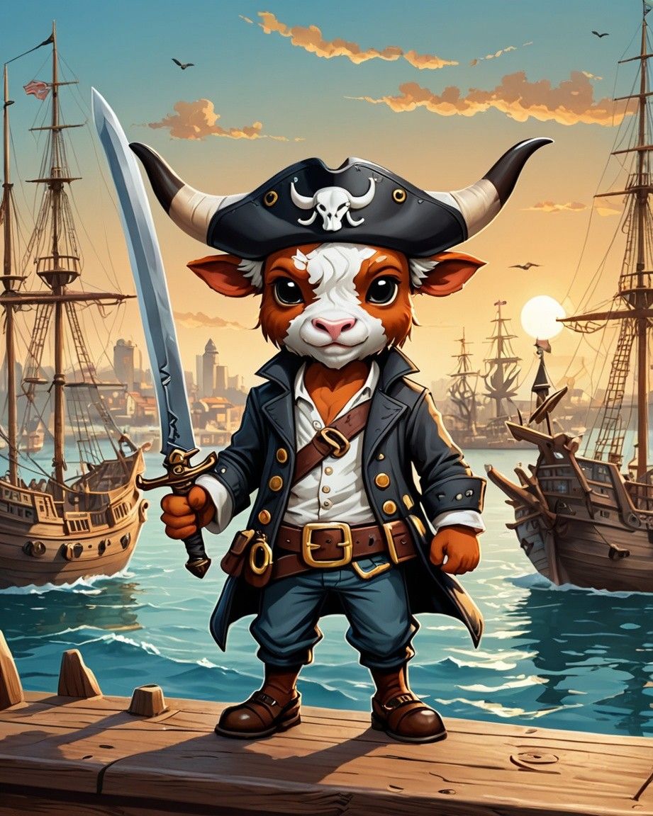 Bevo as a Pirate for Halloween 