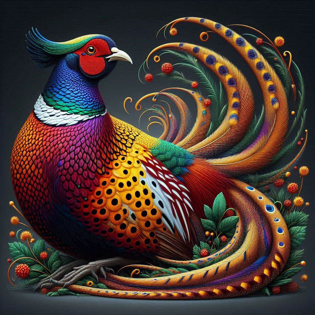 Red and  Gold Pheasant