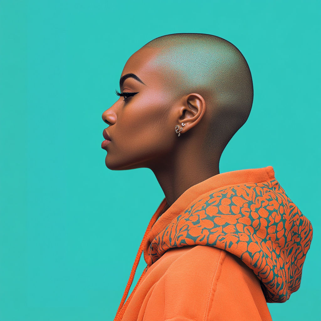 gigantic orange felt succulents growing and growing around the subject, felt, soft texture, camera panning quickly and z...