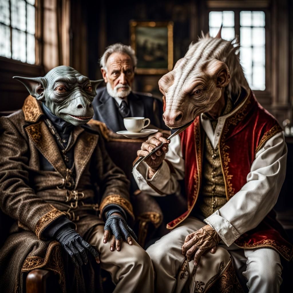 Gentleman of the Stars in conversation with an Earth-Elf.