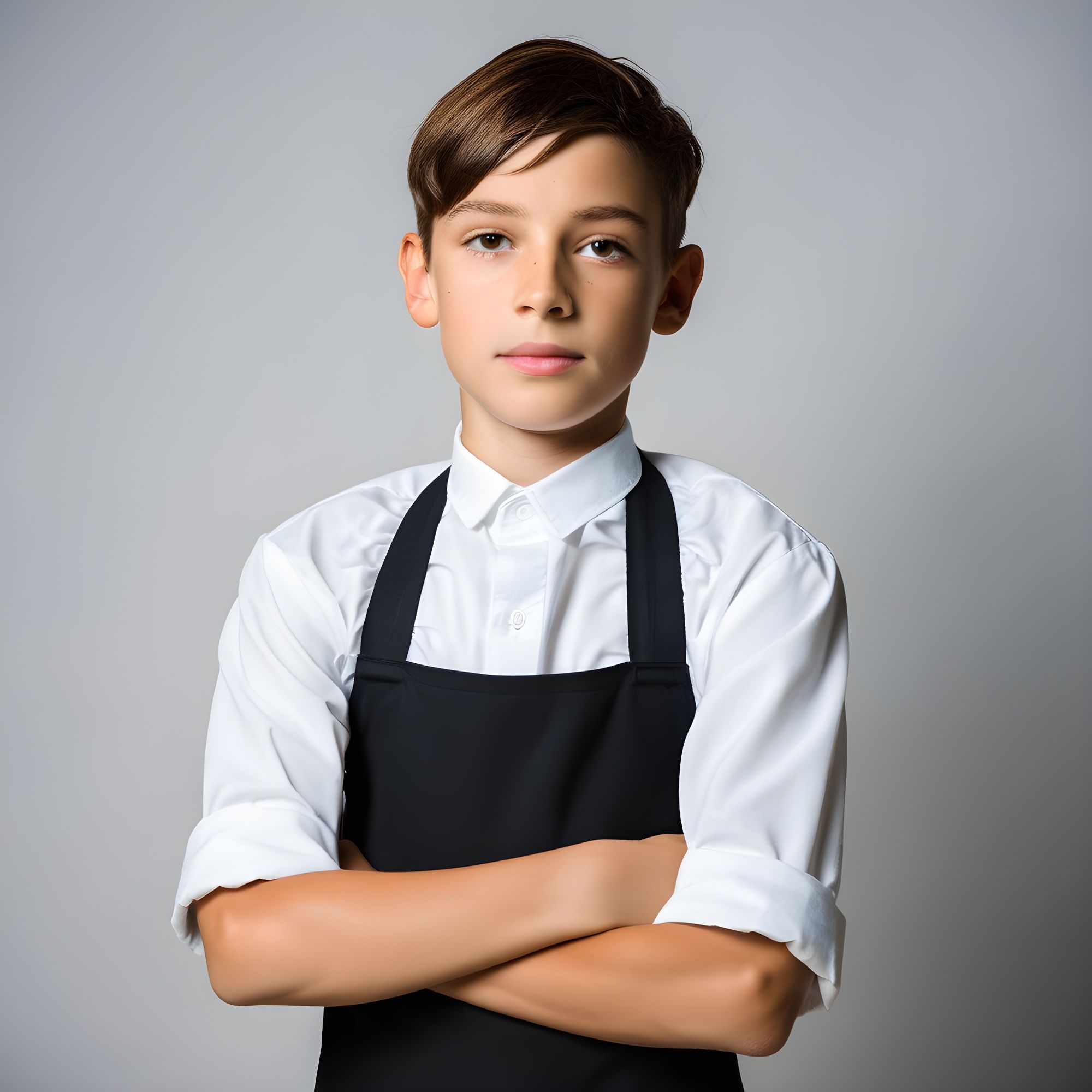 twelve years old waiter boy in a fantasy tavern