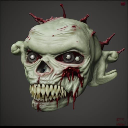 Cat, mutant zombie cat, 3d grotesque