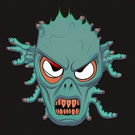 Cat, mutant zombie cat, 3d grotesque