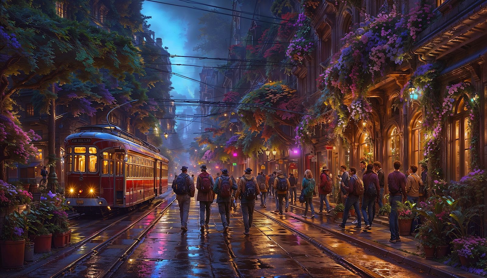 A humid and lively spring evening