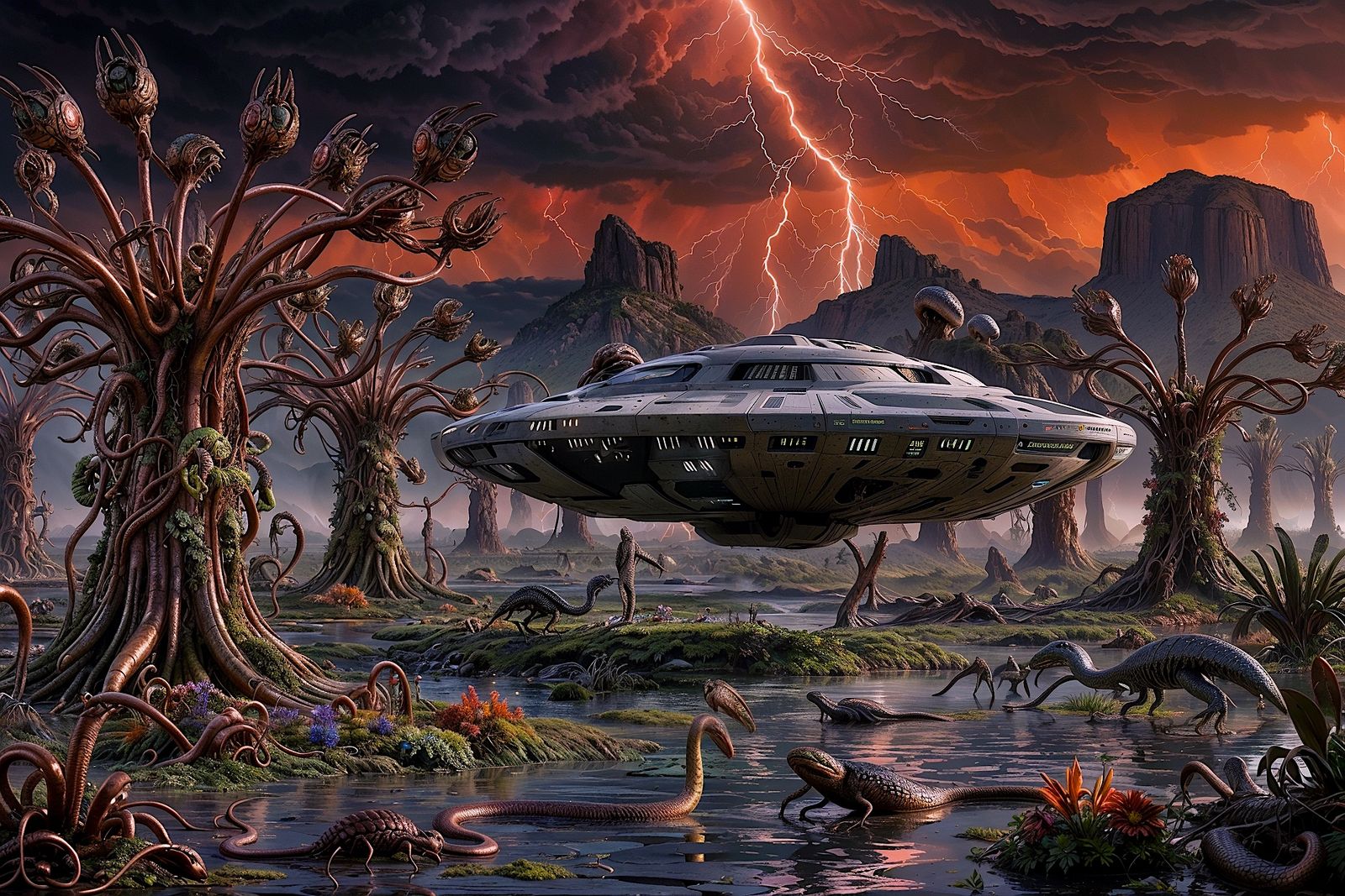 The alien spaceship has been sabotaged!