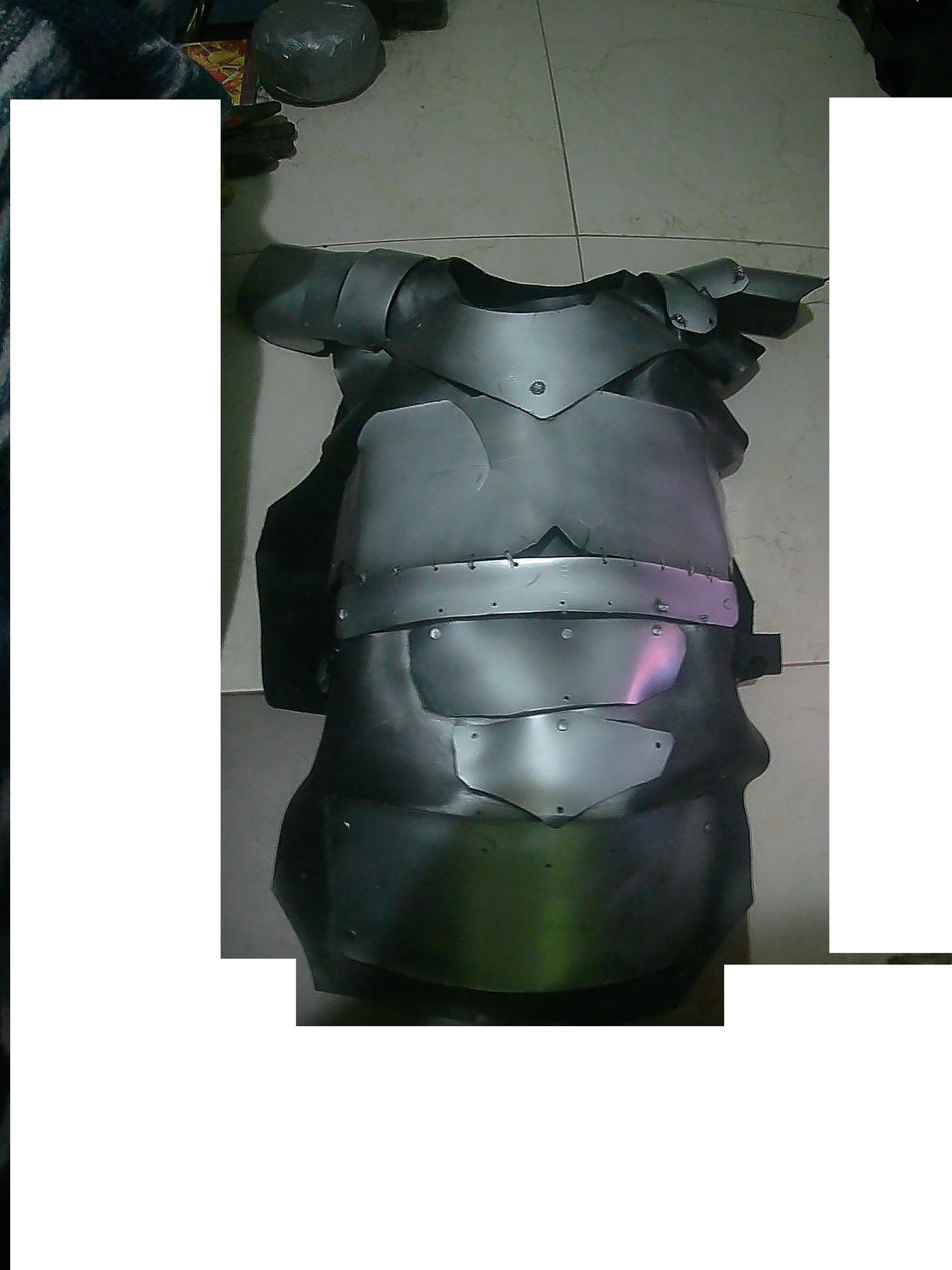 a realistic black haired woman  whiteskin greek like
using the exact armor chest in the picture, in an ancient natural environment