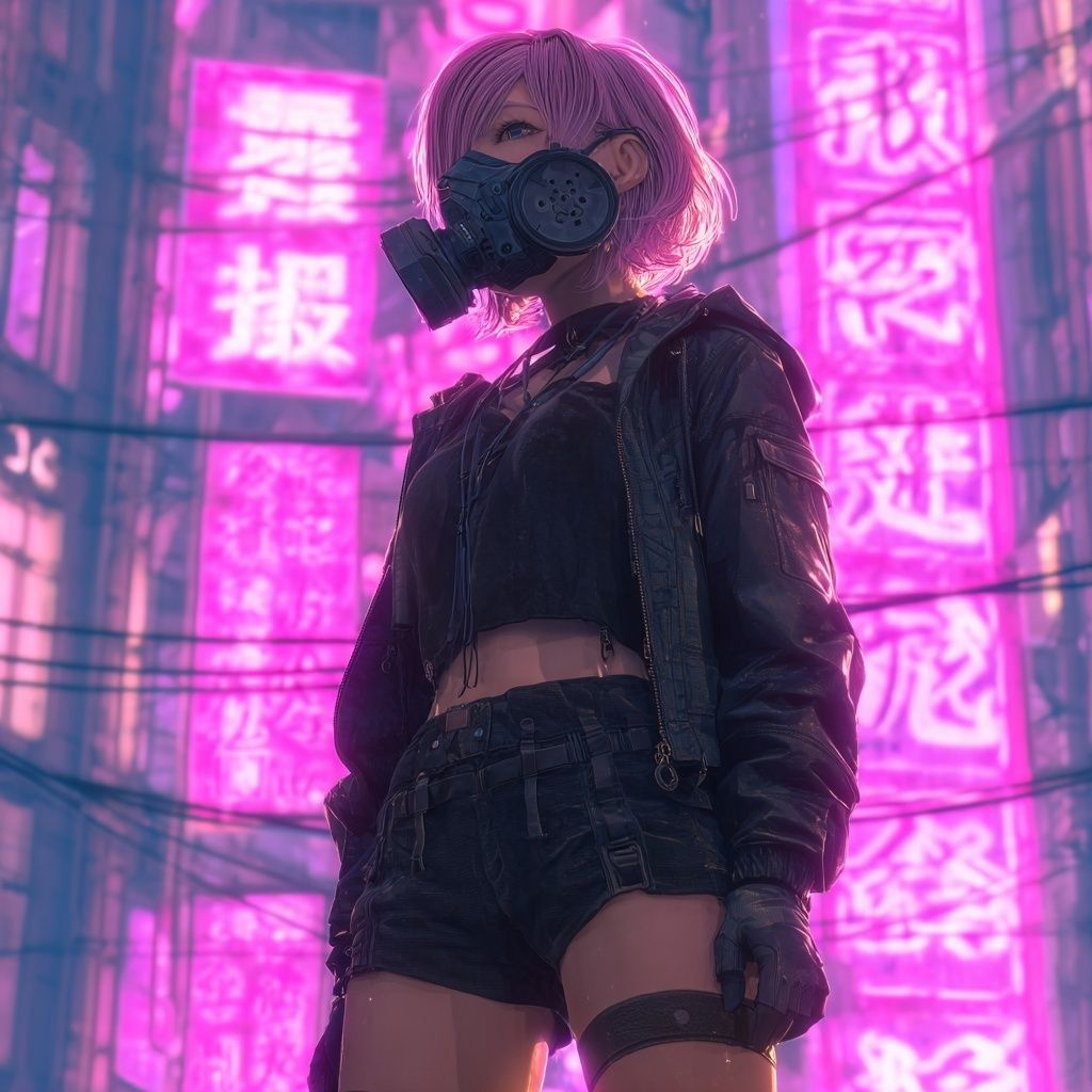 A cyberpunk anime girl...