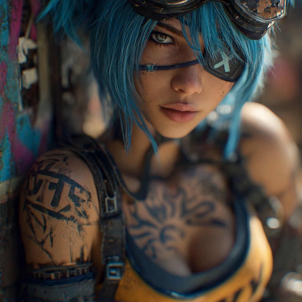 A cool anime punk girl...