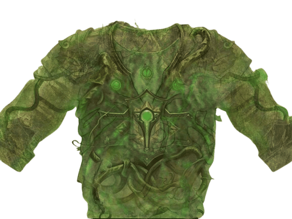 Mystical card template featuring a serene, chestplate
 Jungle themed hand-painted chestplate icon, 
with vines watercolor
 high-quality grap...