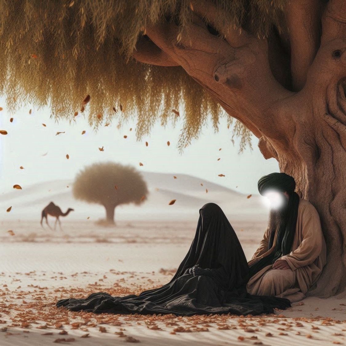 Please don’t bring any more changes in this picture just put a dish of water in front of them and it’s an Islamic picture 