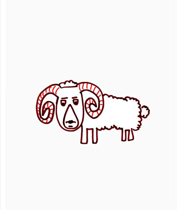 7-year-old child's drawing of an animal on a white background