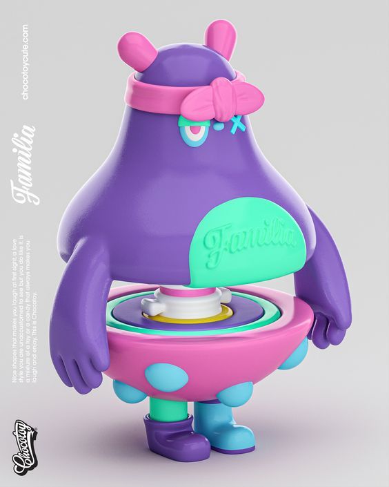 a cute character with body parts shaped like mangosteen fruit