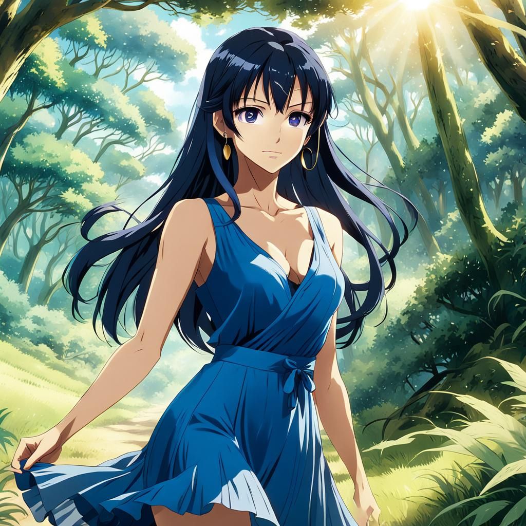 The girl dances gracefully