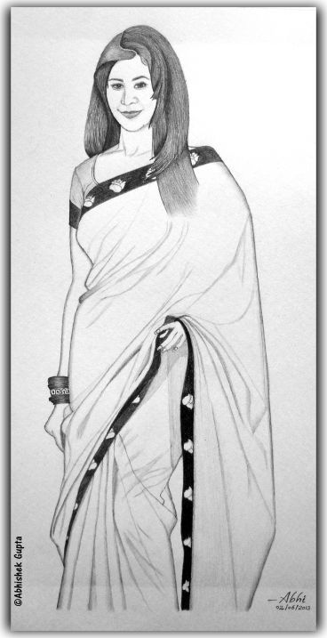 indian female wearing a traditional indian saree