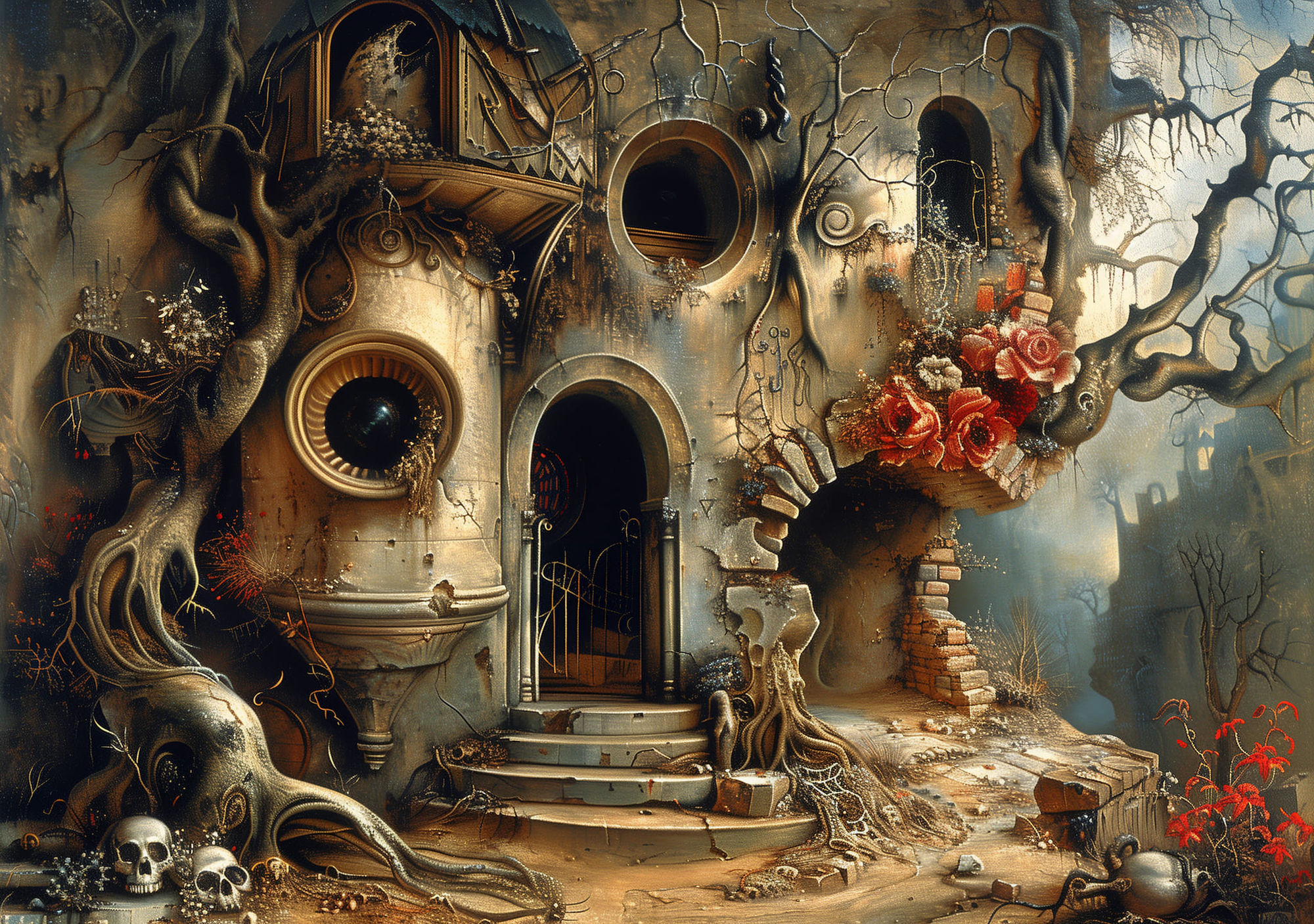 A majestic sandcastle on a serene beach