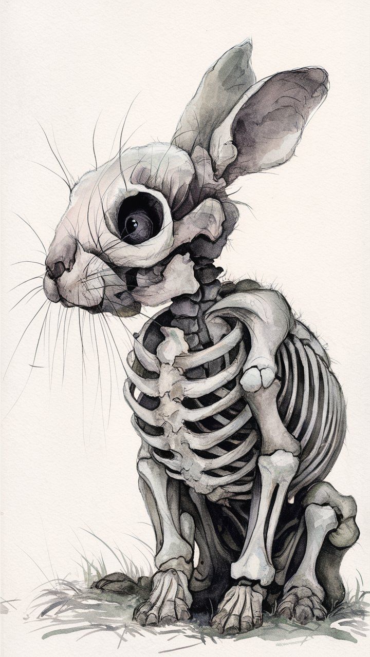 a ghostly Rabbit skeleton