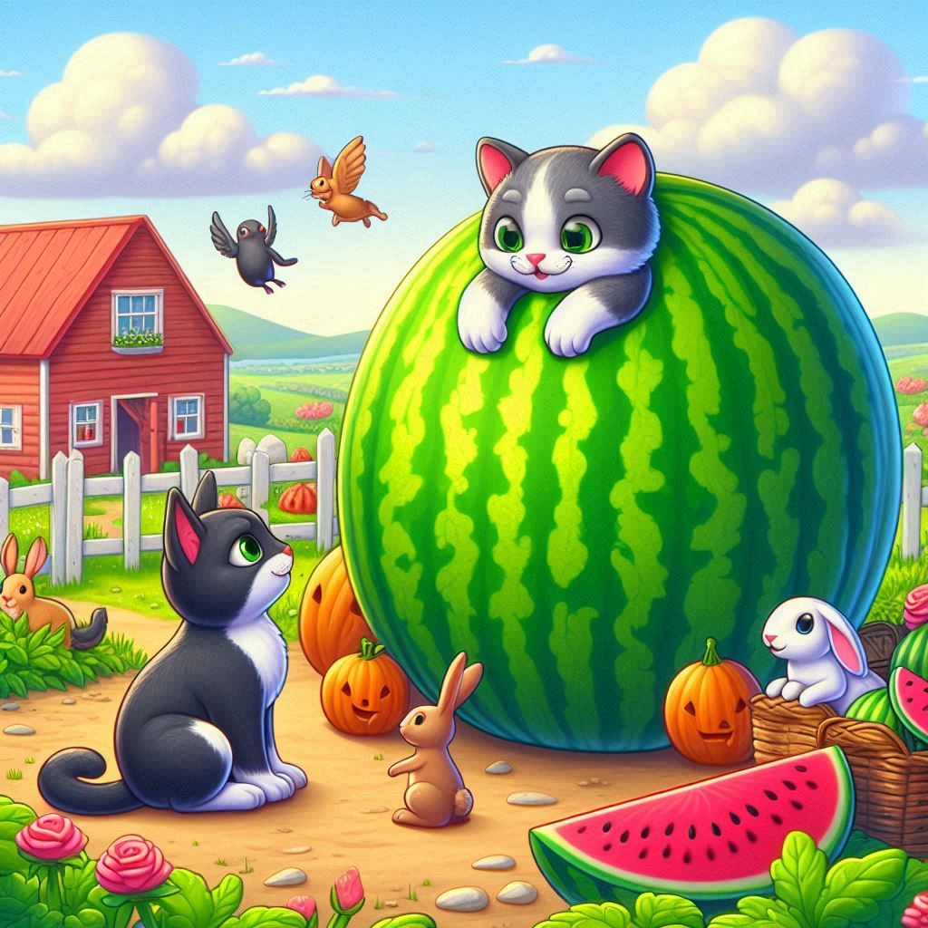 A day on the farm Disney Pixar style 3d effects, 3d shadowing, color corrected academic art 