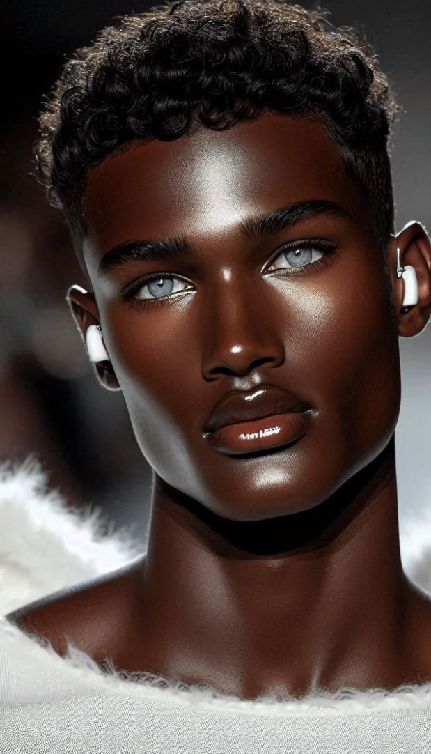 Cinematic film still. Close-up portrait. A 17-year-old persian biracial prince stands in a luxurious palace. Dark skin. Viktor Vroudny, Mari...