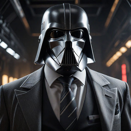 Darth Vader dressed up for his interview with the Emperor.