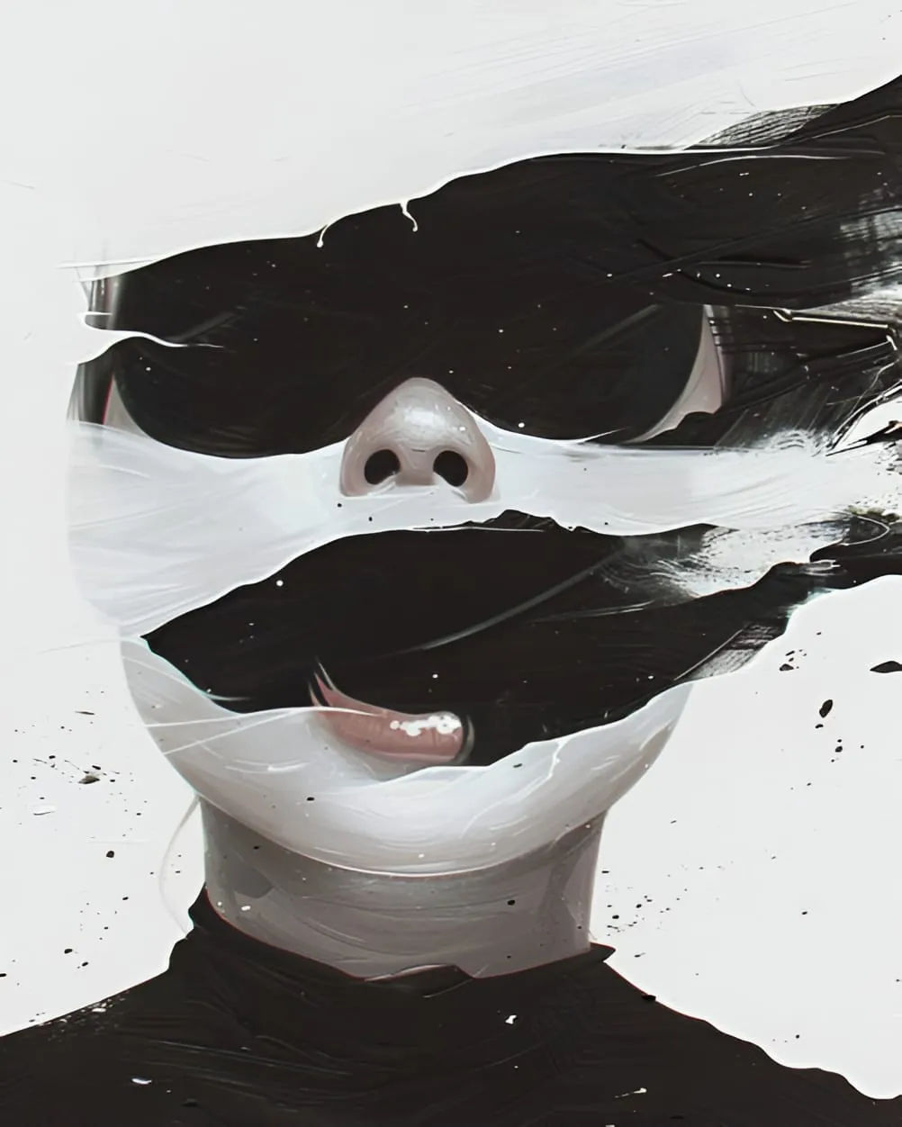 (Epic cinematic brilliant stunning intricate meticulously detailed dramatic atmospheric maximalist digital matte painting of single face wit...