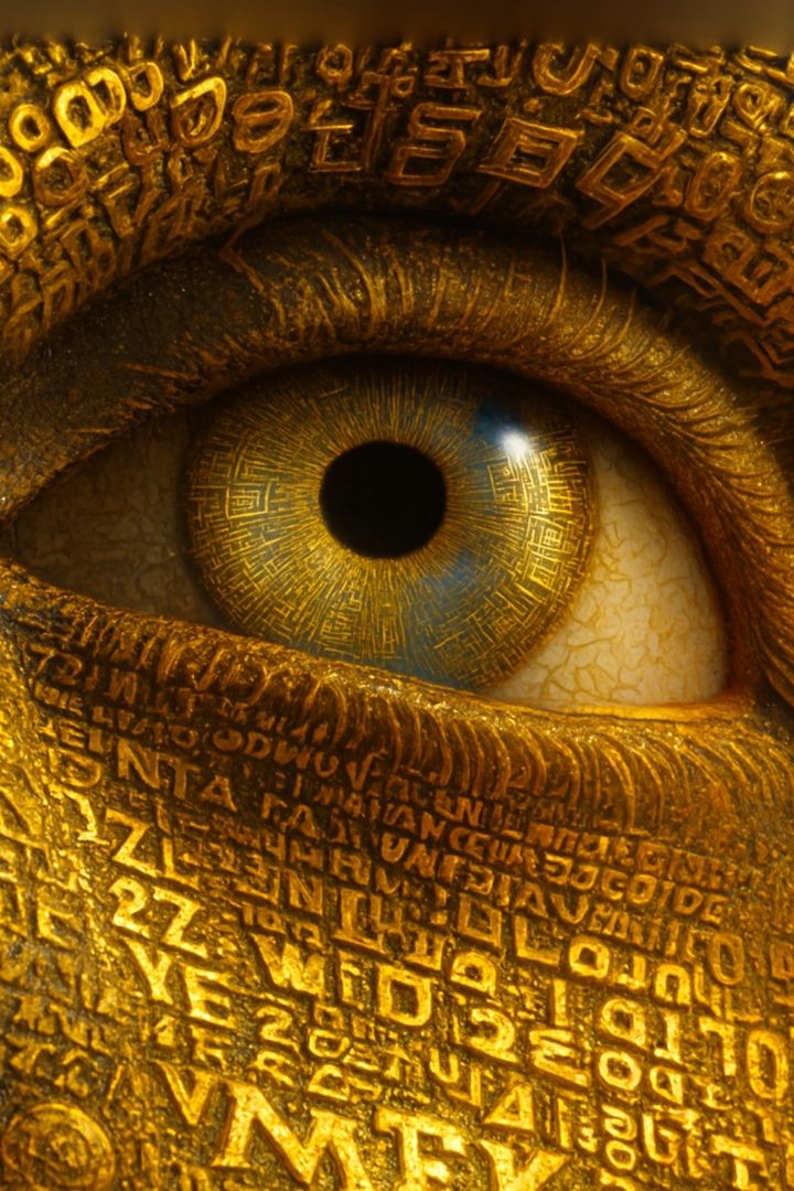 AI, HQ, 6K resolution, 1080P , iridescent golden $$$ AI codes Nano sized - Start Image 1