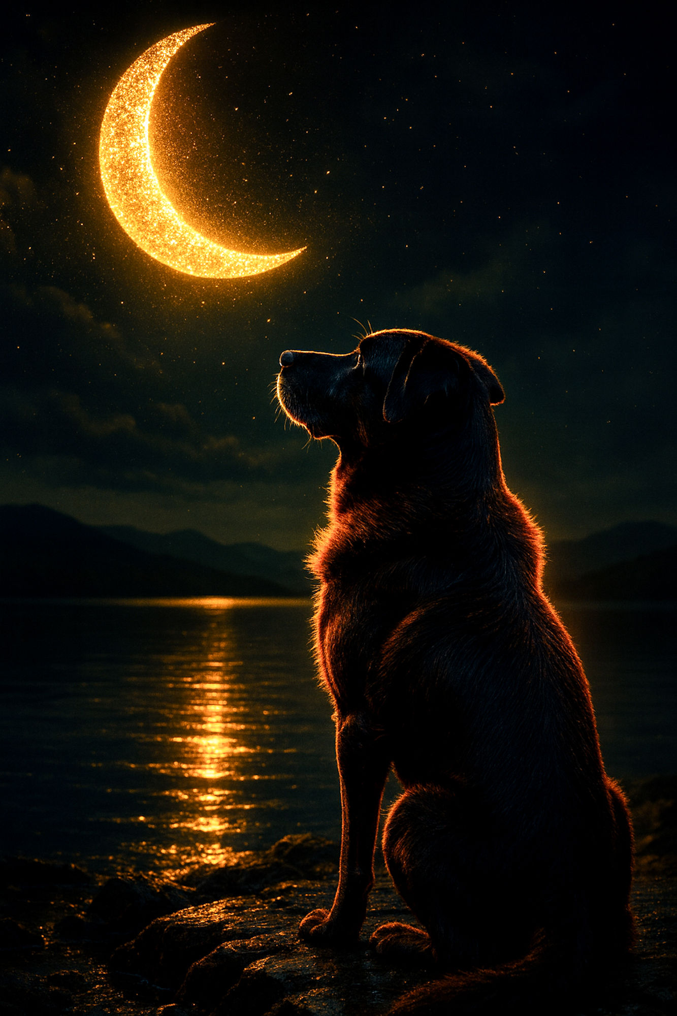 
Ein fotorealistisches, hyperdetailliertes 8K-Foto eines ** grossen schwarzen Labradors älterer Hund und einer Beaglehündin in sitzender, au...