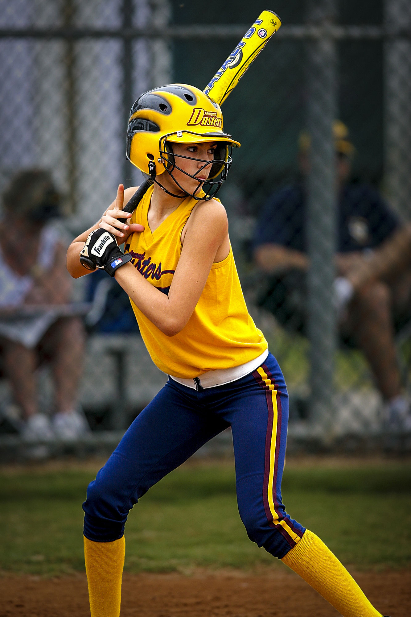 Softball player at the plate