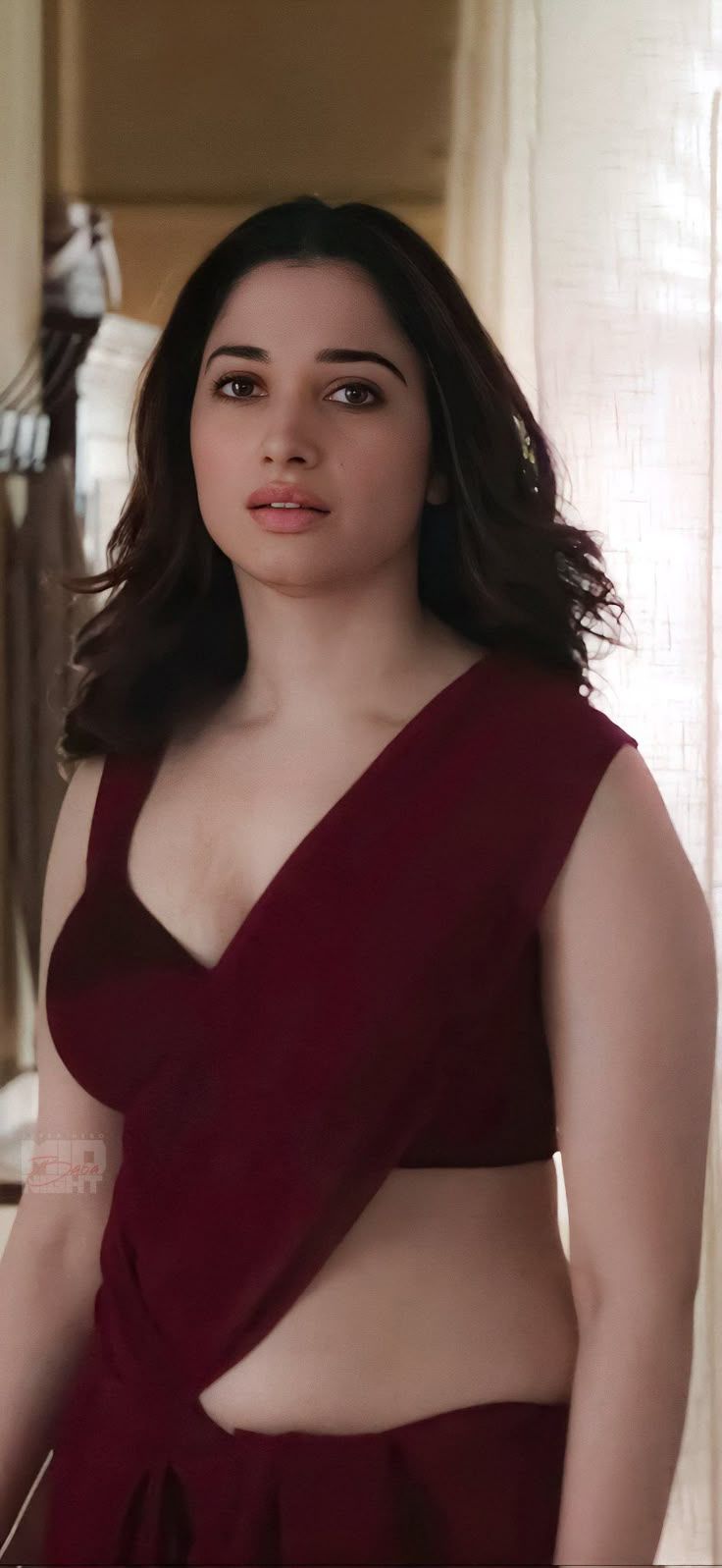 Indian actress tamanna bhattia with exact face comming out of seawaves ,wet , in light green bikini , sun setting behind her , 8k resolution...