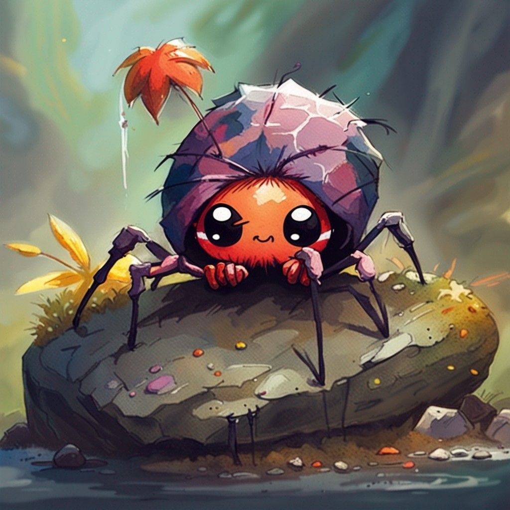 cute spider on rock
