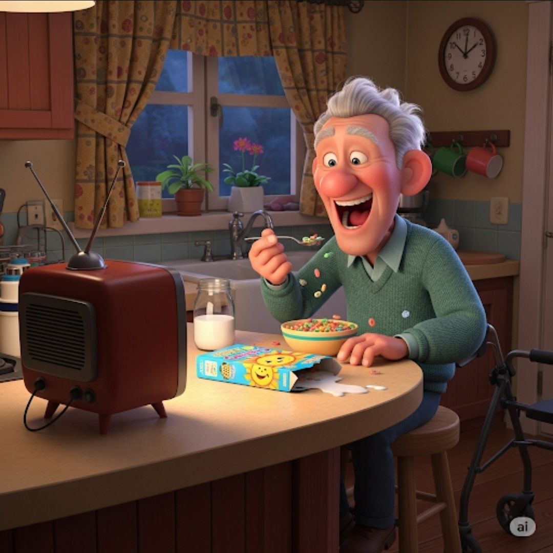 NEVER TOO OLD FOR CARTOONS AND CEREAL 1