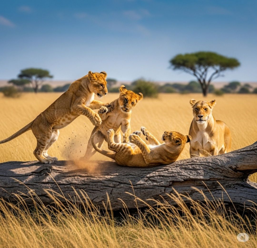 LION CUBS PLAY FIGHTING 3